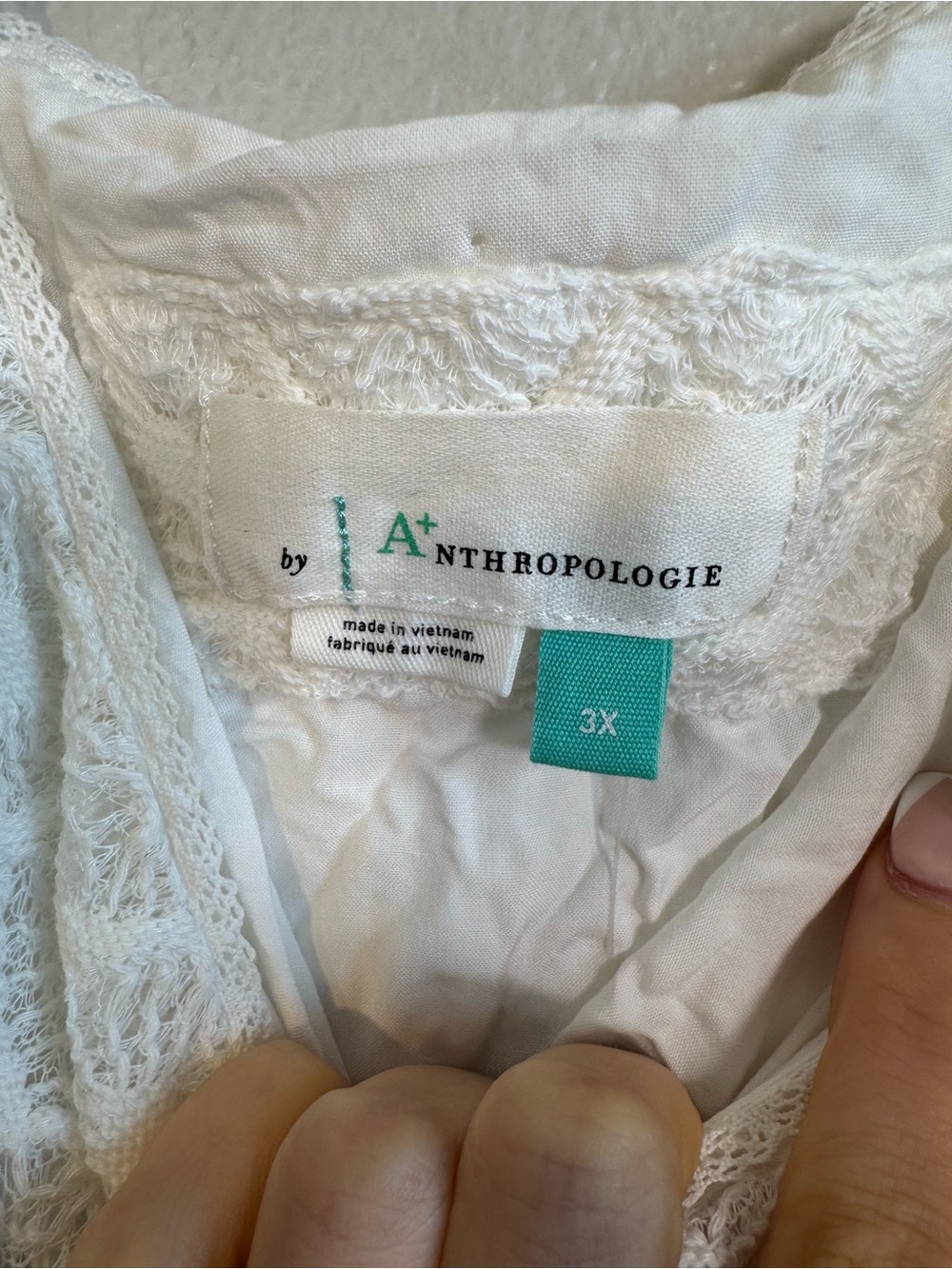 NWT Anthropologie Plus Ruffled Crochet Midi Dress in White - 3X - Picture 5 of 7
